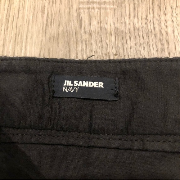 JIL SANDER NAVY Wool Micro Houndstooth Pants Size 38 - Picture 6 of 7